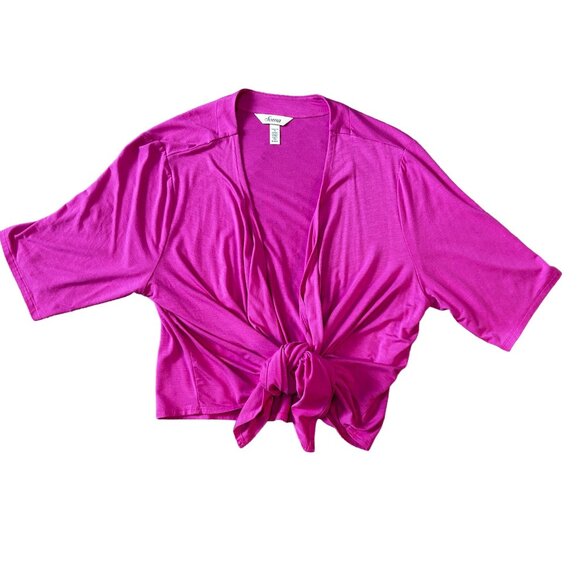 Soma Pink Short Sleeve Open Front Self Tie Cardigan Women's Size XL 1614 - Picture 1 of 4